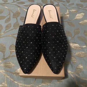 Studded mules with small heel